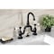 Kingston Brass Bridge Bathroom Faucet with Brass PopUp, Matte Black KS7990PL - alternate 3